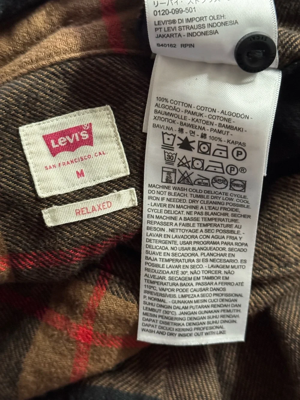 Levi's Jackson Worker Relaxed Fit Overshirt Pocket Plaid